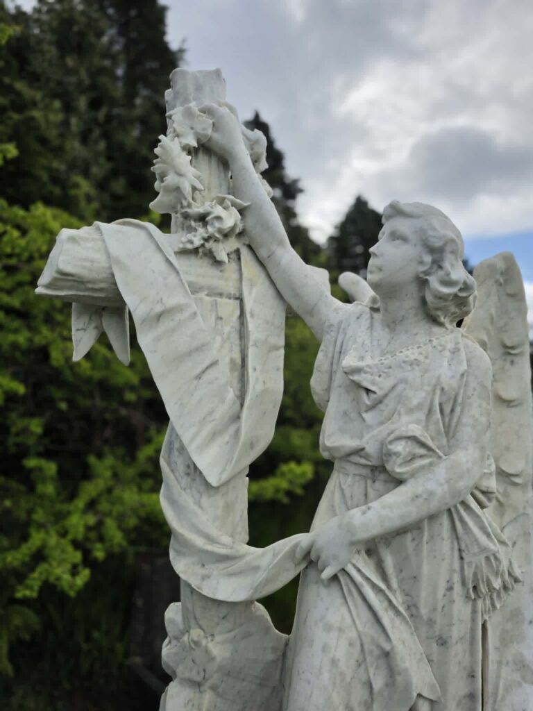 Headstone after grave cleaning